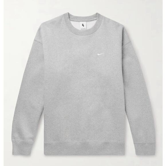 Nike Y2K Solo Swoosh Logo Embroidered Cotton Blend Jersey Sweatshirt Size M - Picture 1 of 16